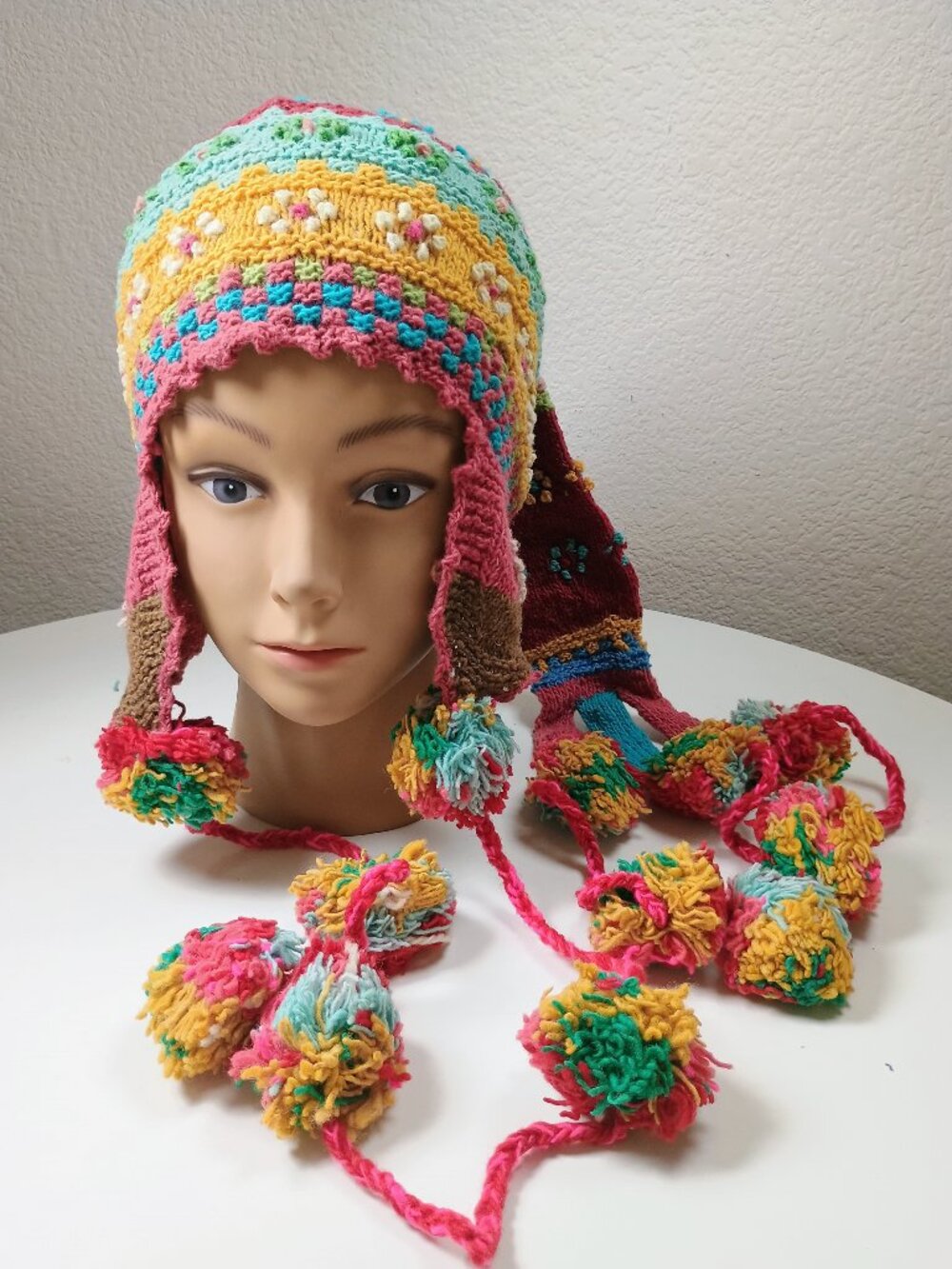Andean Chullo Hat with Ears, Warm Winter Unisex